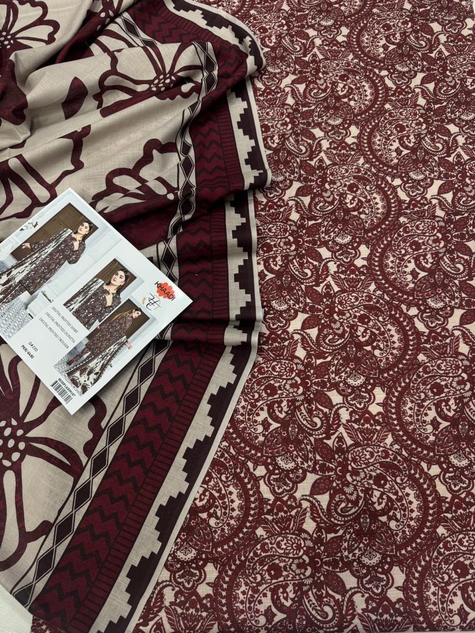 3 Pc - Airjet Khaddar Printed Suit