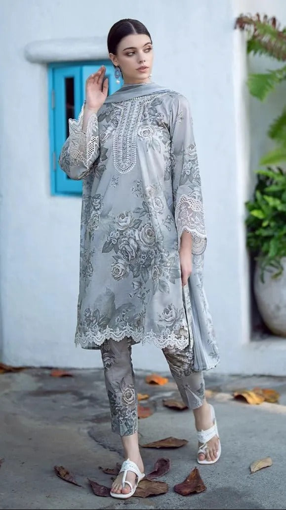 3 Pc - Airjet Khaddar Printed Suit