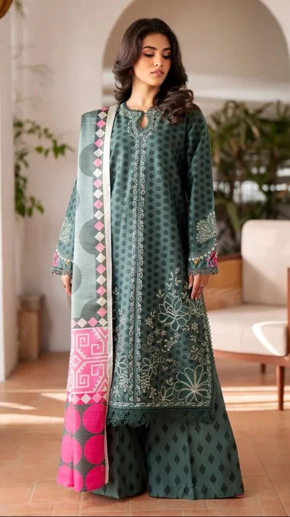 3 Pc - Airjet Khaddar Printed Suit