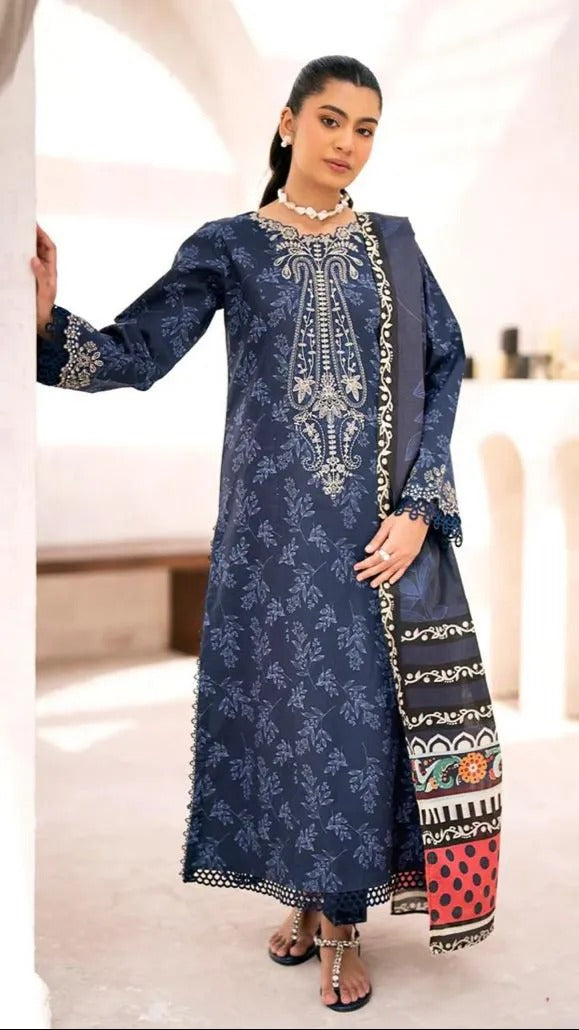 3 Pc - Airjet Khaddar Printed Suit