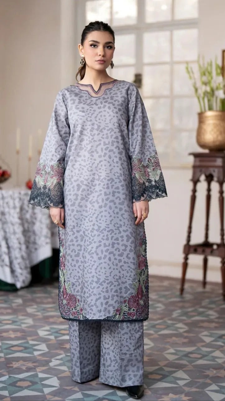 3 Pc - Airjet Khaddar Printed Suit