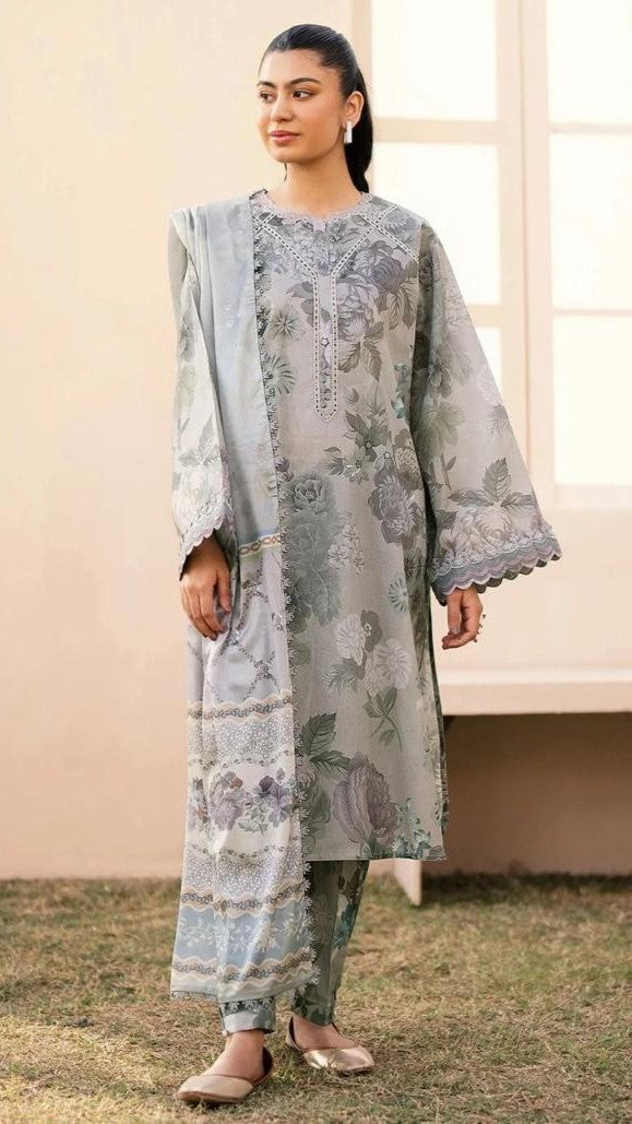 3 Pc - Airjet Khaddar Printed Suit