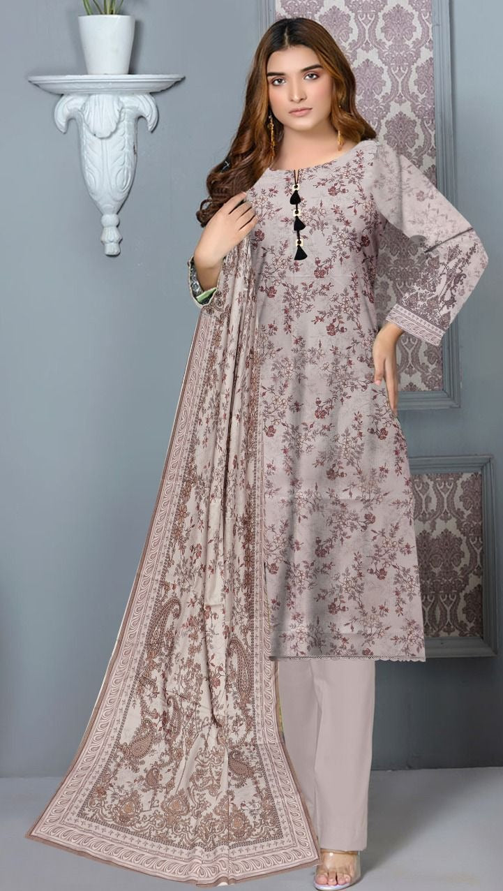 3 Pc - Airjet Dhanak Printed Suit