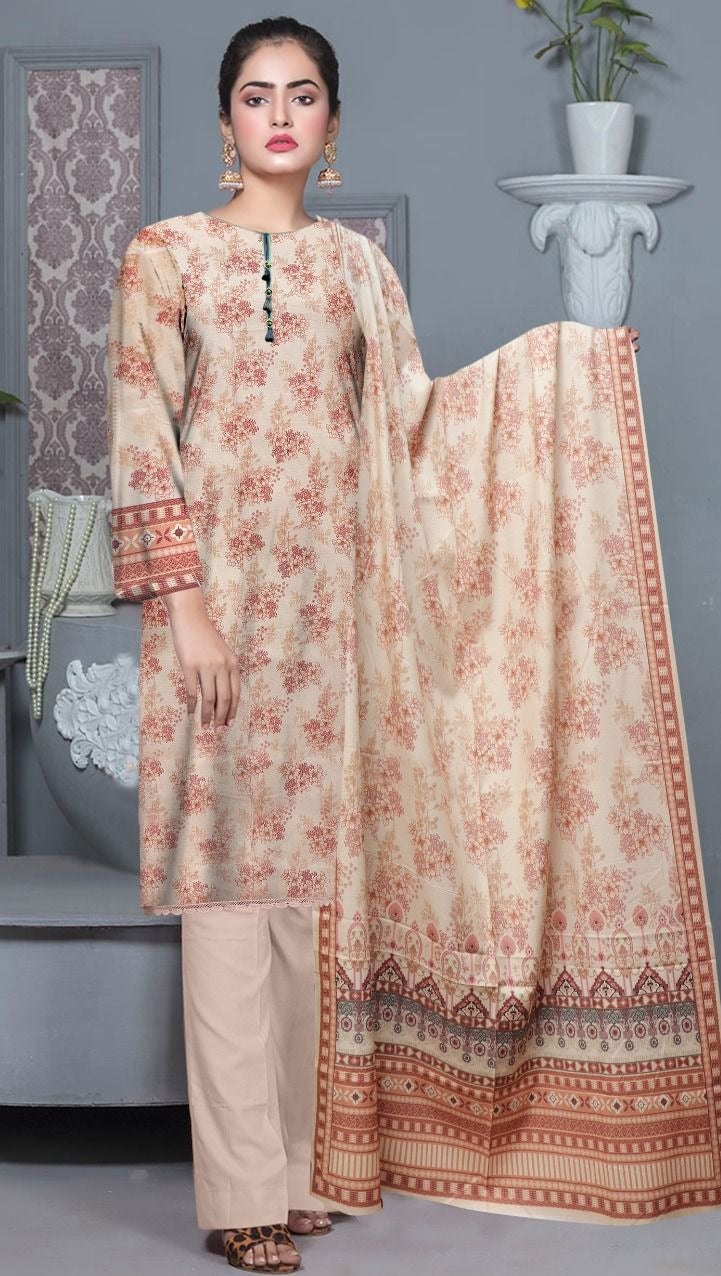 3 Pc - Airjet Dhanak Printed Suit