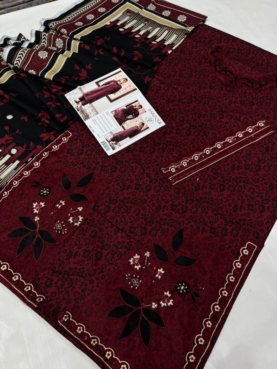 3 Pc - Airjet Khaddar Printed Suit