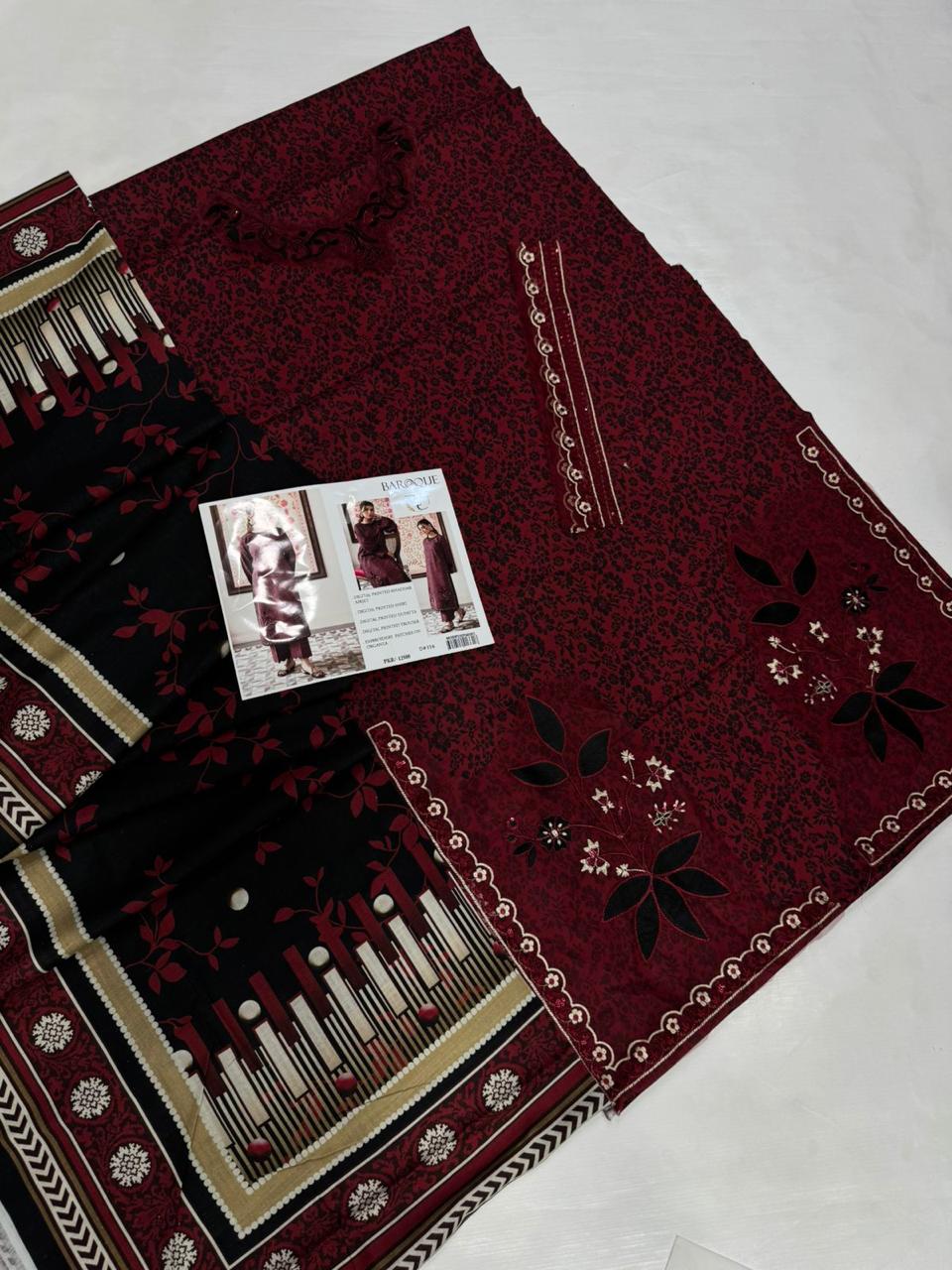 3 Pc - Airjet Khaddar Printed Suit