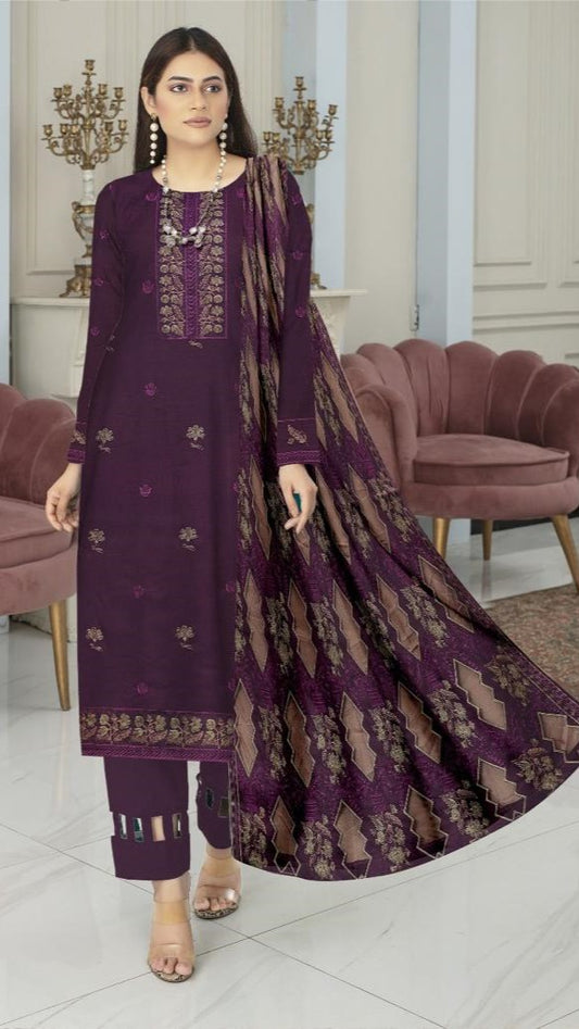 3 Pc - Airjet Karandi Embroidered Suit