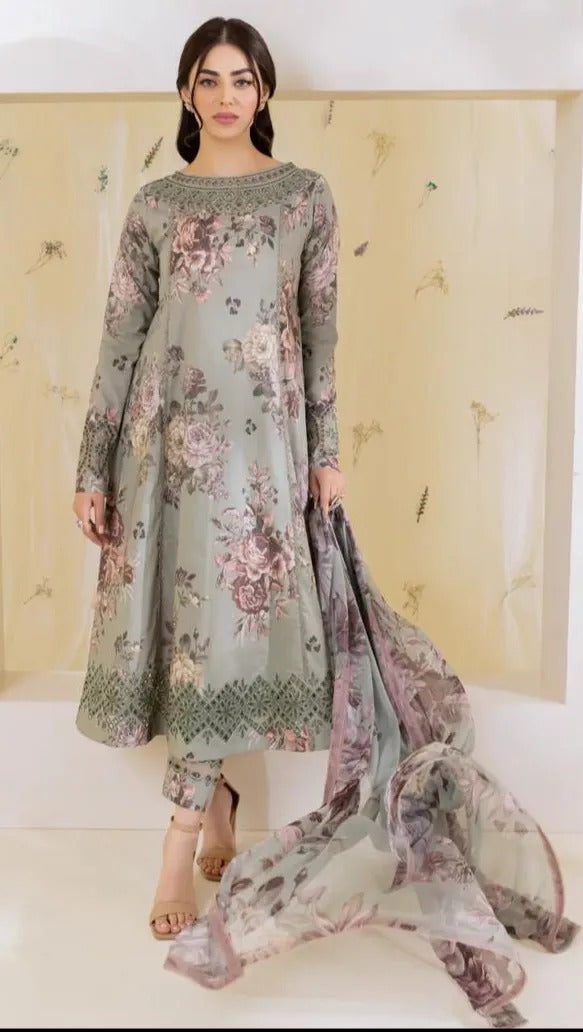 3 Pc - Airjet Dhanak Printed Suit