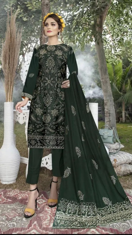 3 Pc - Airjet Karandi Full Embroided Suit