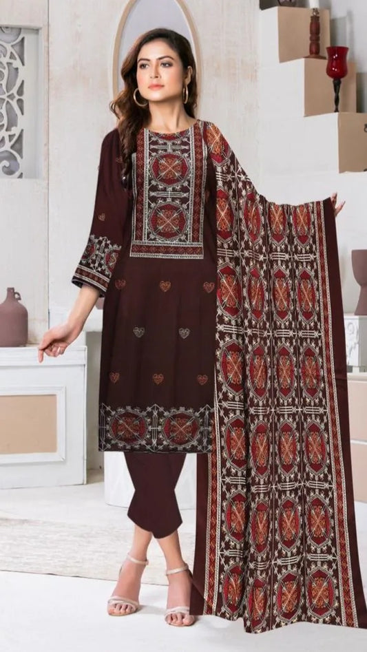 3 Pc - Airjet Karandi Full Embroided Suit