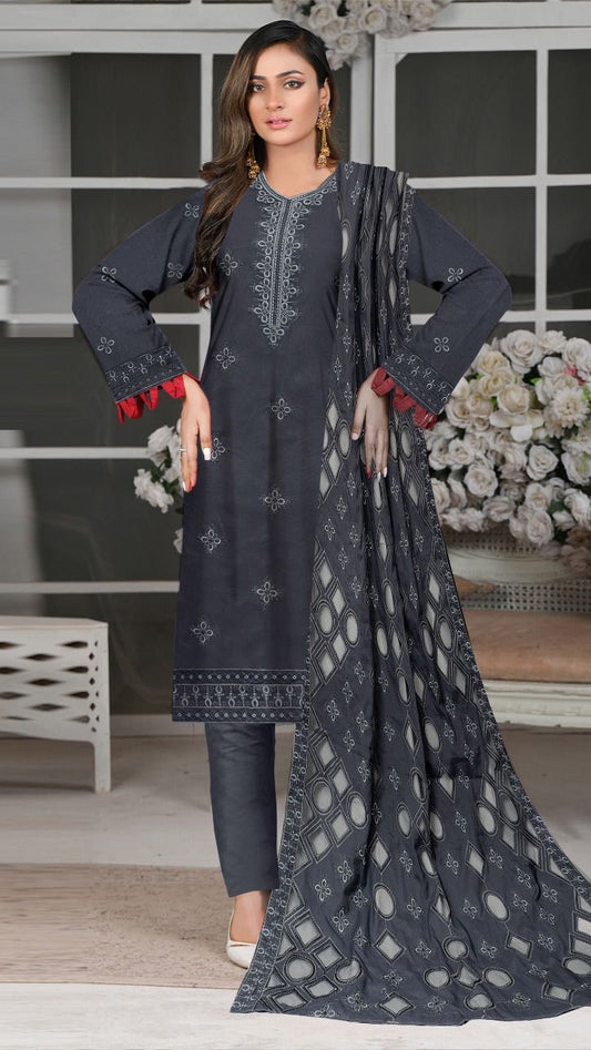 3 Pc - Airjet Dhanak Embroidered Suit