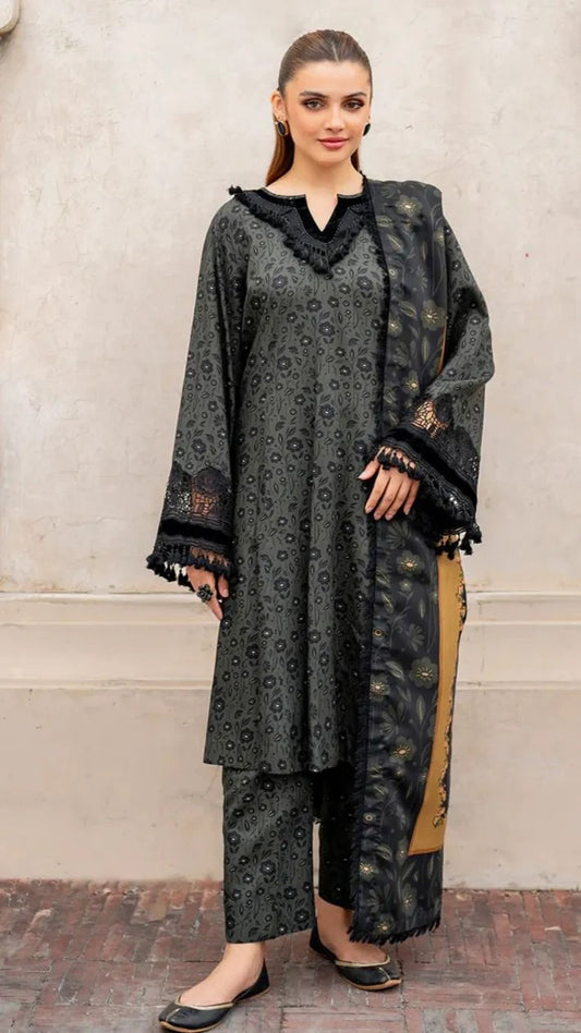 3 Pc - Airjet Dhanak Printed Suit