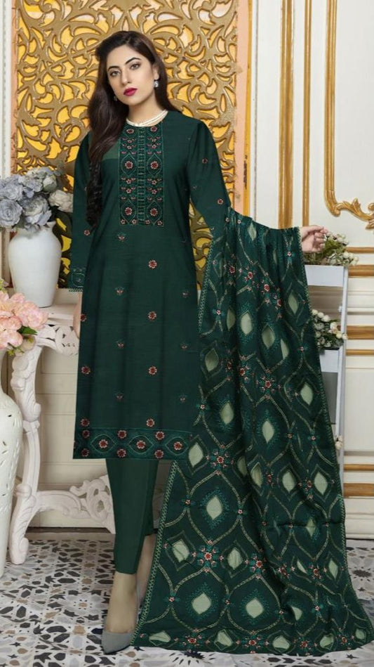 3 Pc - Airjet Dhanak Embroidered Suit