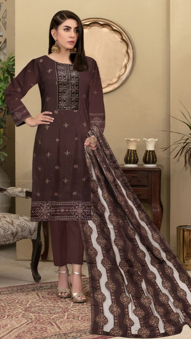 3 Pc - Airjet Karandi Embroidered Suit